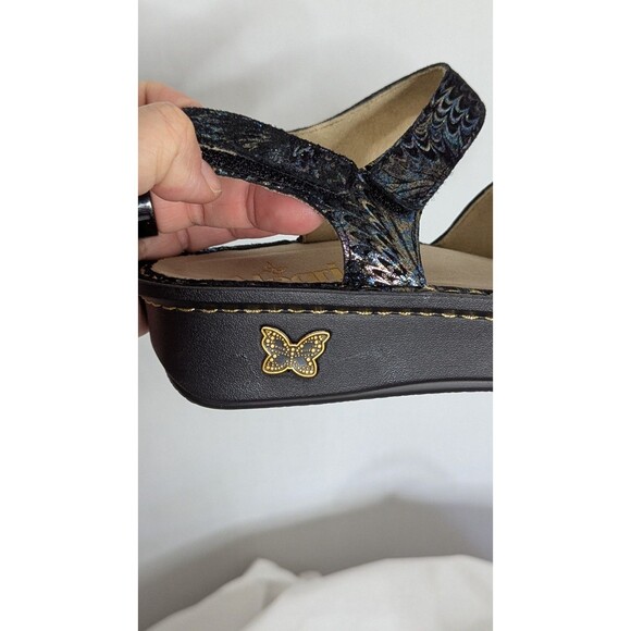 Alegria Lula Leather Adjustable Backstrap Sandals Glam Bam 37 US 7 Wide Width - Picture 14 of 16